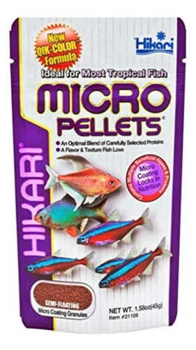 Alimento Para Peces Tropilcales Micro Pellets Hikari 45g