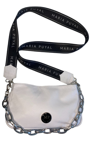 Cartera Bandolera Wanda Cuero Vacuno Blanco María Puyal 