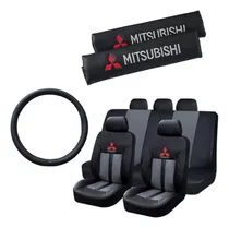 Comprar Funda Ecocuero Gris Y Cubre Cinto Mitsubishi + Cubre Volante