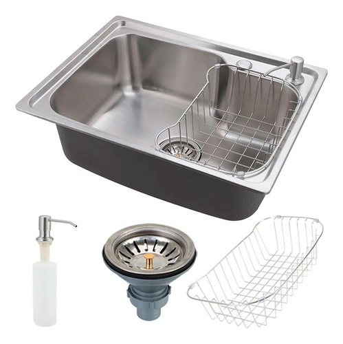 Cuba De Sobrepor Cozinha Gourmet 61x42cm Aço Inox Com Cesta