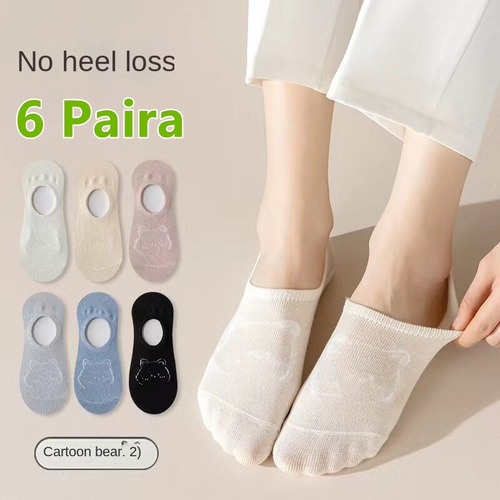6 Pares De Calcetines Invisibles Antideslizantes De Silicona