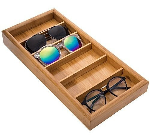 Mygift Bambu 6-slot Y De Sol Eyewear Visualizacion Bandeja