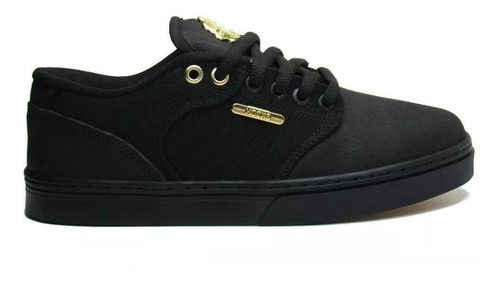 tenis hocks preto com dourado