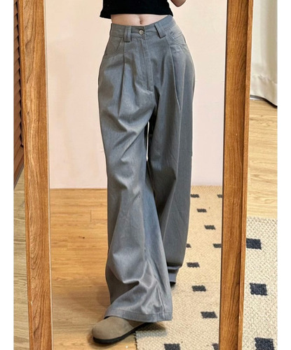Deeptown Baggy Coreano Y2k Gris Jeans Casual Pierna Ancha