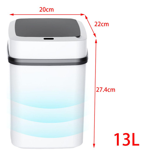 Cubo De Basura Automático De Gran Botón De Inducción 13l