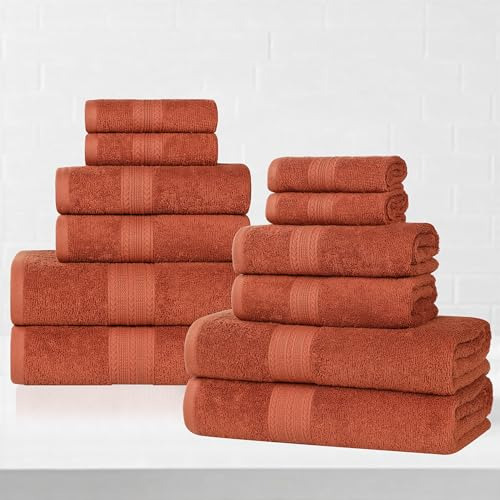 Juego De Toallas De Algodón Ecológico 12 Piezas Absorbentes
