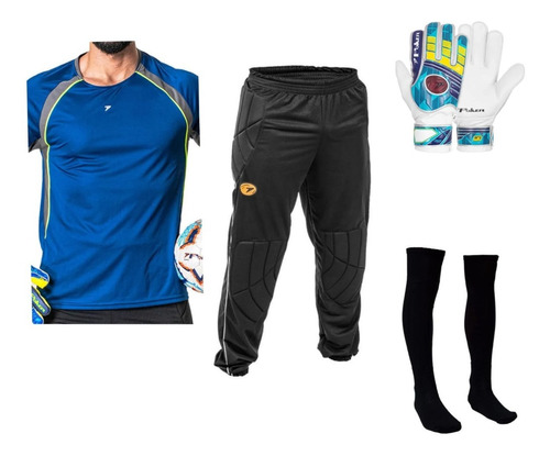 Kit Goleiro Poker: Camisa, Calça, Luva + Meião Brinde 