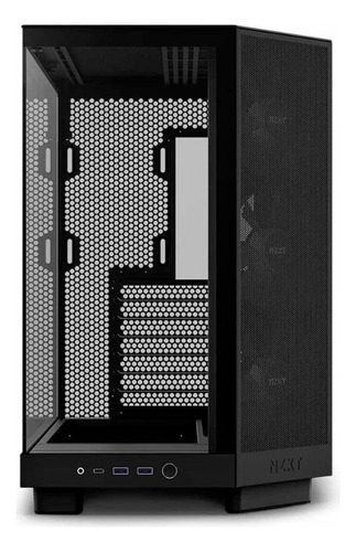 Gabinete Gamer Nzxt H6 Flow Rgb Mid Tower Compacto Preto