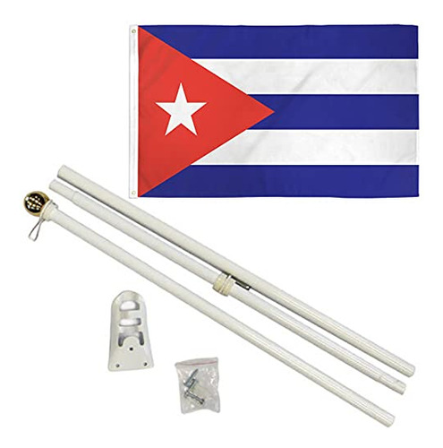 Kit De Bandera De Cuba De 6 Pies Bola Dorada De 4 Less ...