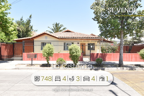 Se Vende Casa, 4 Dormitorios 3 Baños, Comuna La Cisterna.