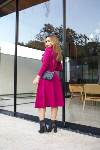 Vestido Manga Larga Modesto Cristiano Abrigado Invierno Midi