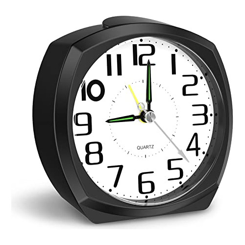 Reloj Despertador Analógico, Reloj Silencioso De 4 Pul...