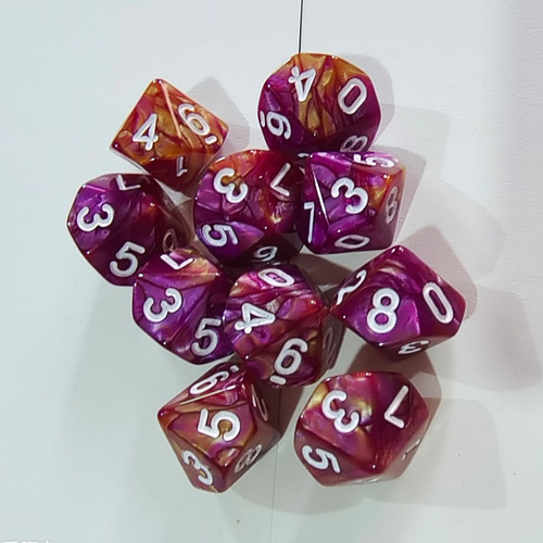 10 Dados Poliédricos Acrílicos D10 Para Juegos
