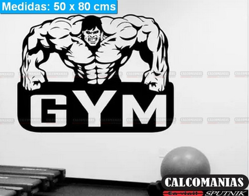 Vinil Decorativo  Gimnacio Gym Hulk 60x80cm