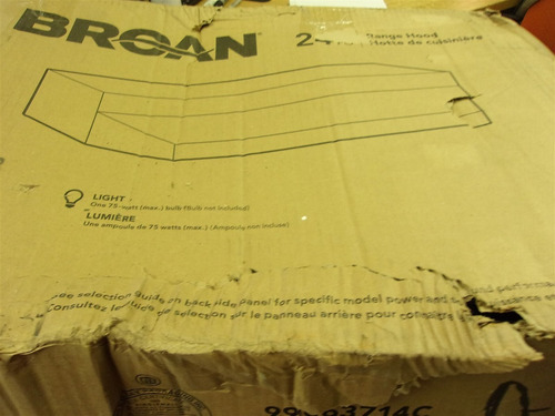 New Broan F402423 24 Black 4 Way Convertible Dented Cct