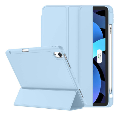 Funda Para iPad Air 4 Zryxal Rígido Soporte Lápiz Azul Claro