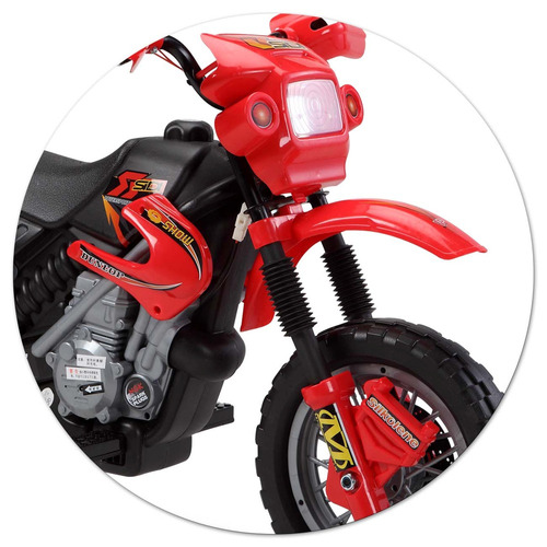 Mini Moto Elétrica Infantil Motocross Vermelha 6v - Belfix Cor Vermelho