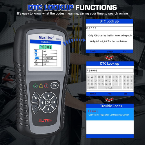 Maxilink Ml519 Obd2 Escáner, Modo Mejorado 6 Lector De...