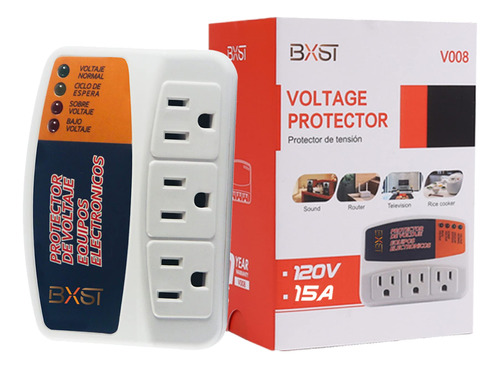 Protector Voltaje Tr Toma Para Hogar Protege Contra Alto