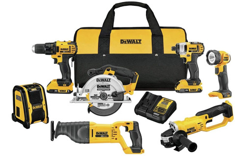 Set 7 Herramientas Dewalt Dck720d2 20v C/ Batería Y Cargador