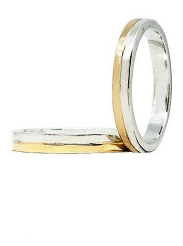 Imagen 1 de 1 de Argollas Matrimonio Plata Con Oro 18k