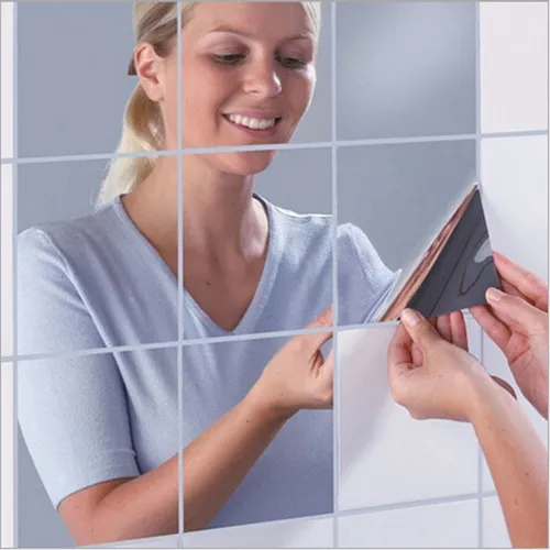 Adhesivo De Pared Con Forma De Espejo, Láminas Adhesivas Rec