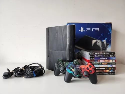 Playstation 3 Super Slim 500gb +cables, 2 Controles Y Juegos