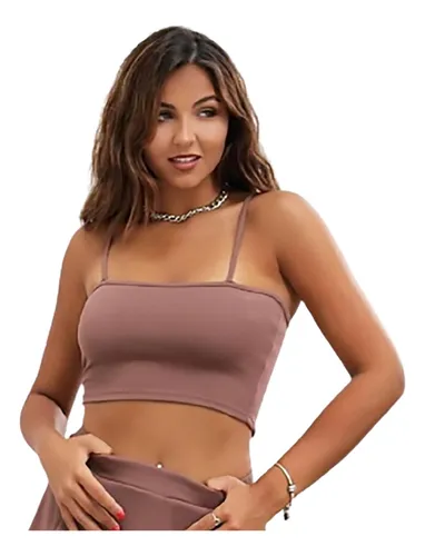 Top Dama Crop Top Lycra Mujer Remera Corta Fiesta Dia Noche