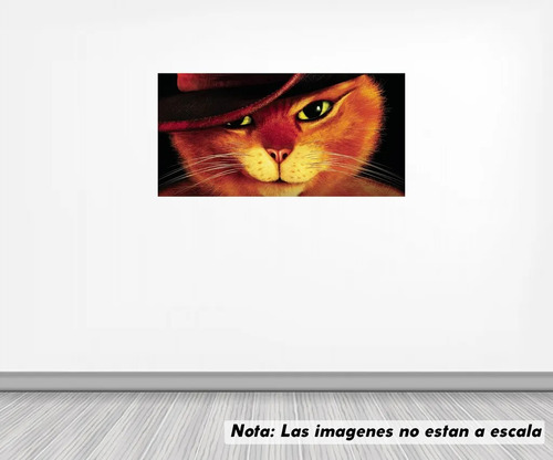 Vinil Sticker Pared 45cmlado Gato Con Botas Shrek Mod 0022