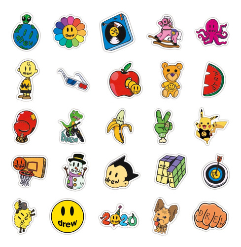 Drew Stickers Justin Bieber 104 Calcomanias De Pvc Vs Agua