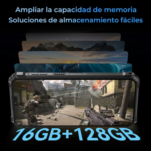 Oukitel Oukitel Telefonos Celulares Wp36 Dual Sim 16gb+128gb/1tb Rom 10600 Mah 128db Loudspeaker 6.52in Hd+ Smartphone Nfc/nfc/gps/face Id Negro