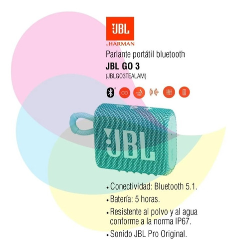 Parlante Bluetooth Go3 Con Fm Y Entrada Usb Microsd Negro