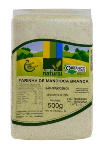 Kit 6x: Farinha Mandioca Branca Orgânica Coopernatural 500g