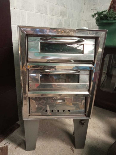 Horno Para Pizza (dos Cámaras ) A Gas Acero Inxidable