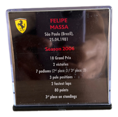 Miniatura F1 Capacete Ferrari Felipe Massa 2006 Spark 1/5 Verde