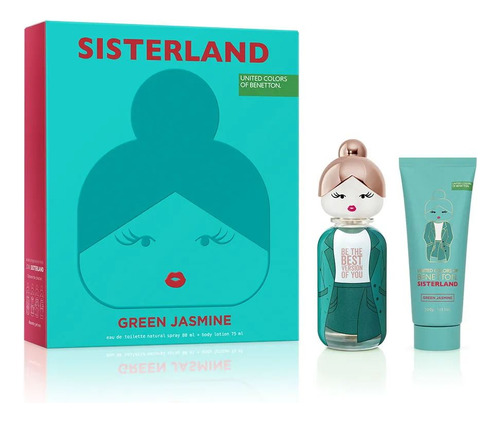 Set Benetton Sisterland Green Jasmine Edt 80 Ml + Locion