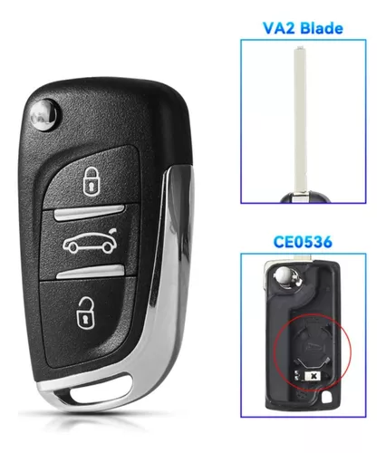 Funda para llave remota de coche, carcasa sin cortar para Citroen