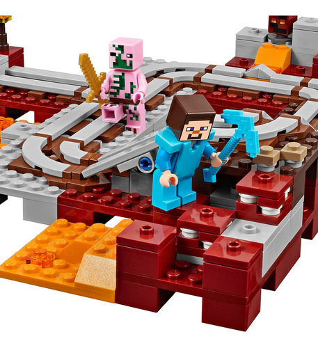 Juguete Lego Minecraft The Nether Railway 21130 Con Figuras
