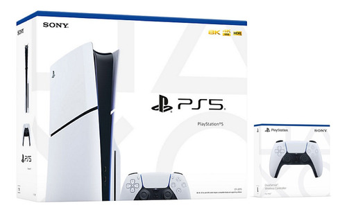 Consola Sony Playstation 5 Slim Disco 1tb Blanco 2 Controles