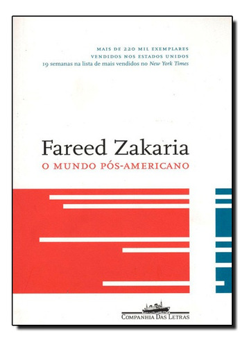 Mundo Pos-americano, O, De Fareed Zakaria. Editora Companhia Das Letras Em Português