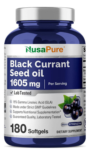Aceite De Semilla De Grosella Negra Nusapure 180 Cápsulas Sin Sabor