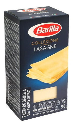 Lasagne Barilla Pasta Italiana 500 Grs
