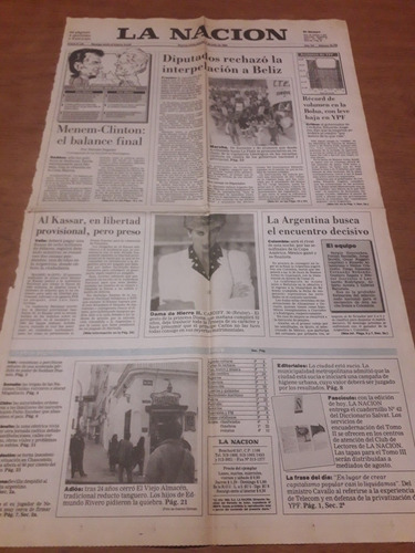 Tapa Diario La Nación 01 07 1993 El Viejo Almacén Al Kassar 