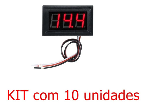 Imagem 2 de 6 de 10-mini Voltímetro Digital 12v Som Automotivo 3 Fios Remote