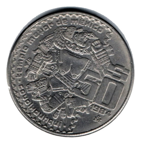 Moneda Antigua50 Pesos Coyolxauhqui 1984 Templo Mayor