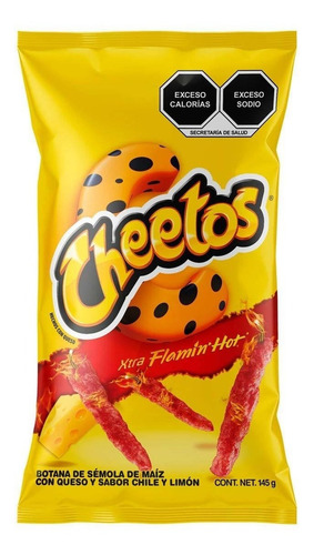 Cheetos Amarillos Xtra Flamin Hot Sabritas Queso Chile Limón