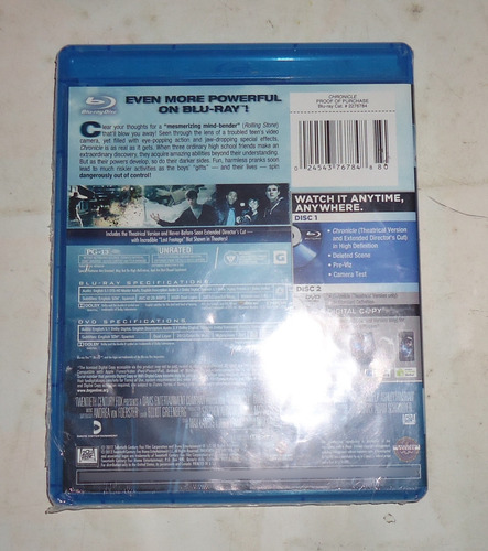 Película Chronicle, Poder Sin Limites Blu Ray Original Nueva