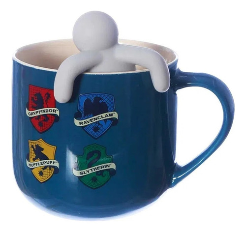 Xícara Caneca C/ Infusor Hogwarts Houses Harry Potter 350ml