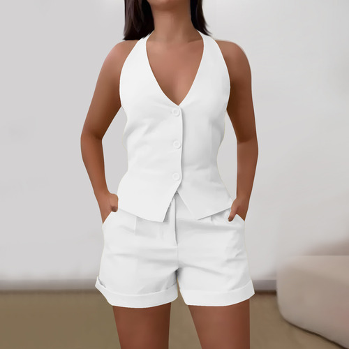 Traje Sin Mangas De Color Para Mujer Top Sin Mangas Con Cuel