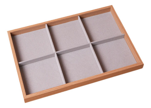 Bandeja Organizadora De Joyas, 6 Rejillas Marrón Claro